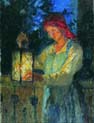 girl with a lantern